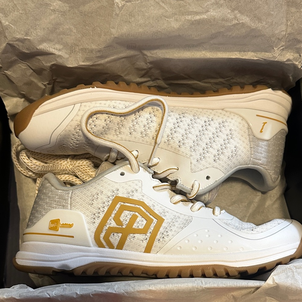 Born Primitive Street Parking White and Gold Shoes